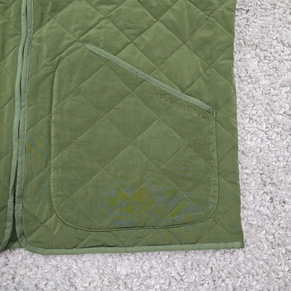Vineyard Vines Vest Jacket Mens XL Green Military Quilted Full Zip Chore Outdoor - Picture 2 of 12